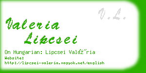 valeria lipcsei business card